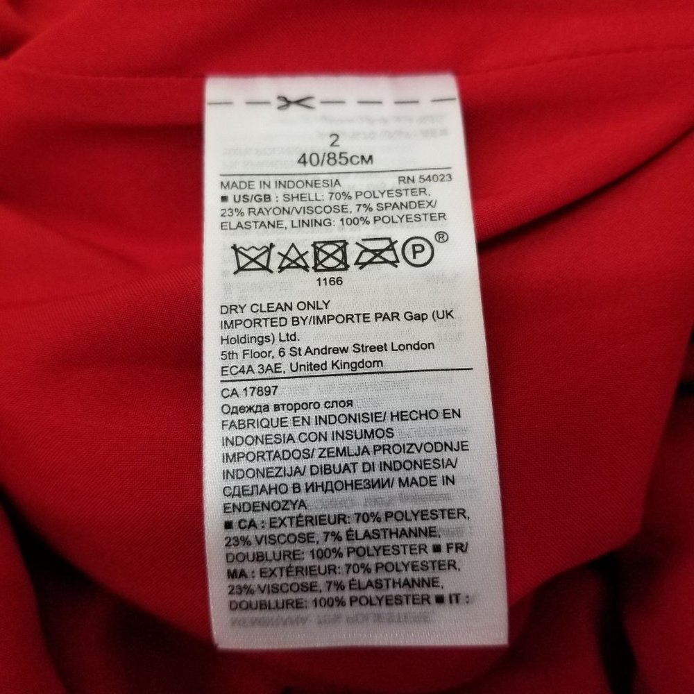 Banana Republic 2 Red Belted Pencil Skirt Side‎ Slit Career Office Twee Academia - Picture 7 of 7